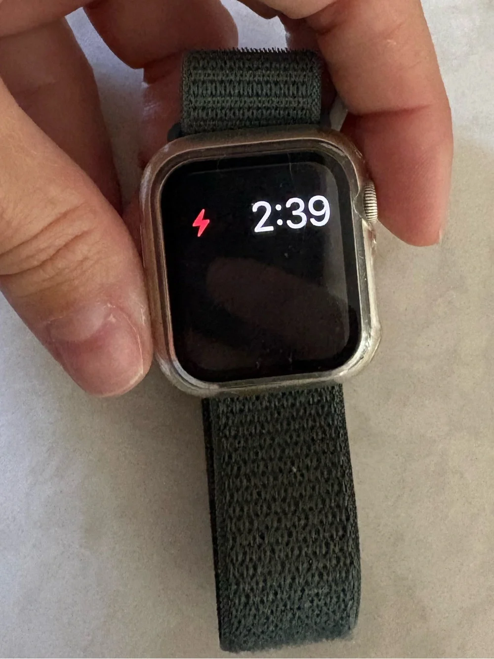 Apple Watch-  with Dark Green Woven Loop Band - 2nd gen 40mm